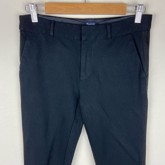 Madewell Straight Leg Pleated Stretch Pant - Black - Picture 3 of 7